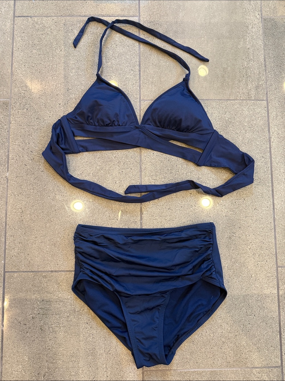 Kona Sol Navy High-Waist Bikini Set